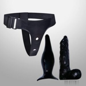 STRAP-ON DILDO WITH ANAL BUTT PLUG